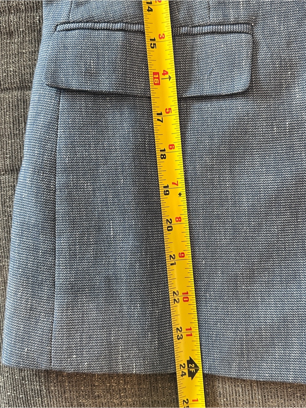 LOFT Chambray Linen Blend Classic Tailored Single Button Blazer Jacket 2 - Picture 12 of 16